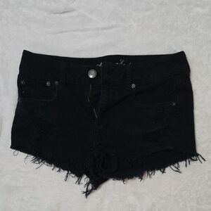 ✨4 Items For $20✨ American Eagle Black Frayed Jean Shorts